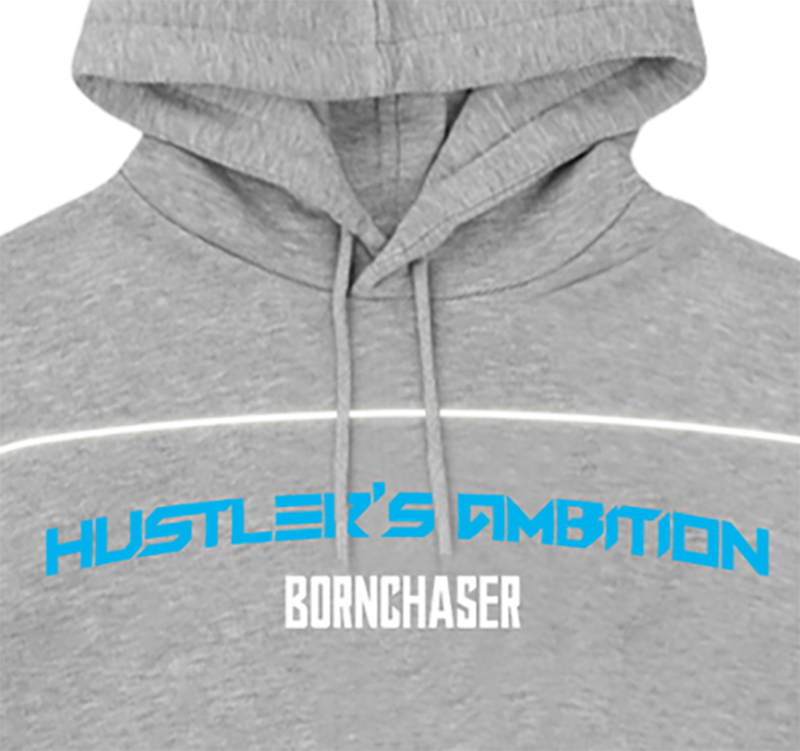 "Hustler's Ambition" Hoodie - Grey/Blue